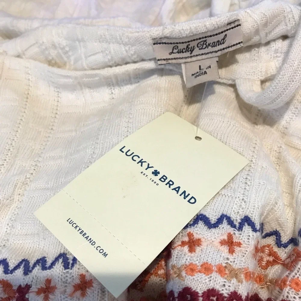 Lucky Brand Embroidered Off The Shoulder Top - Picture 4 of 4